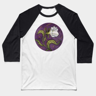 White Petunia Baseball T-Shirt